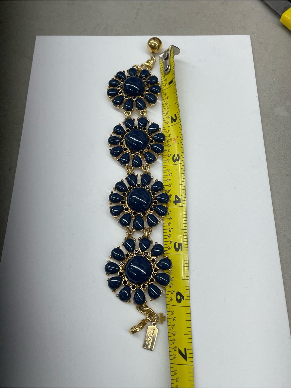 kate spade Gold and Navy Floral Link Bracelet - Picture 7 of 7
